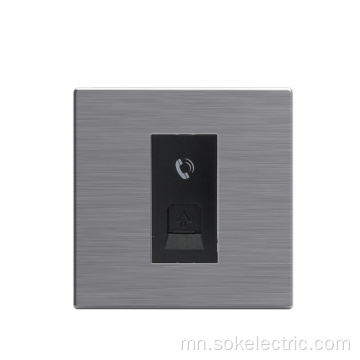 Зэвэрдэггүй ган TEL Socket Outlet 1 Gang